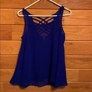 Royal blue sheer tank
